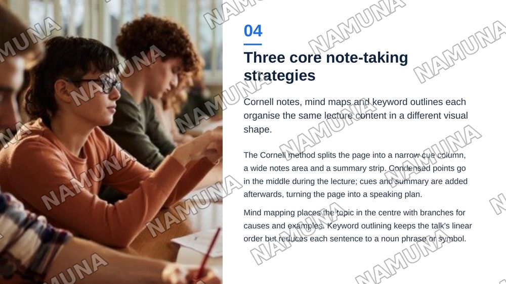 Note-taking strategies from oral input for subsequent speaking tasks — zamonaviy taqdimot, 5-slayd