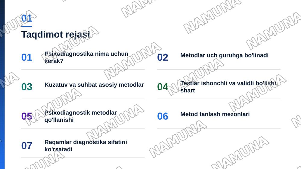 Umumiy psixodiagnostika metodlari — zamonaviy taqdimot, 2-slayd