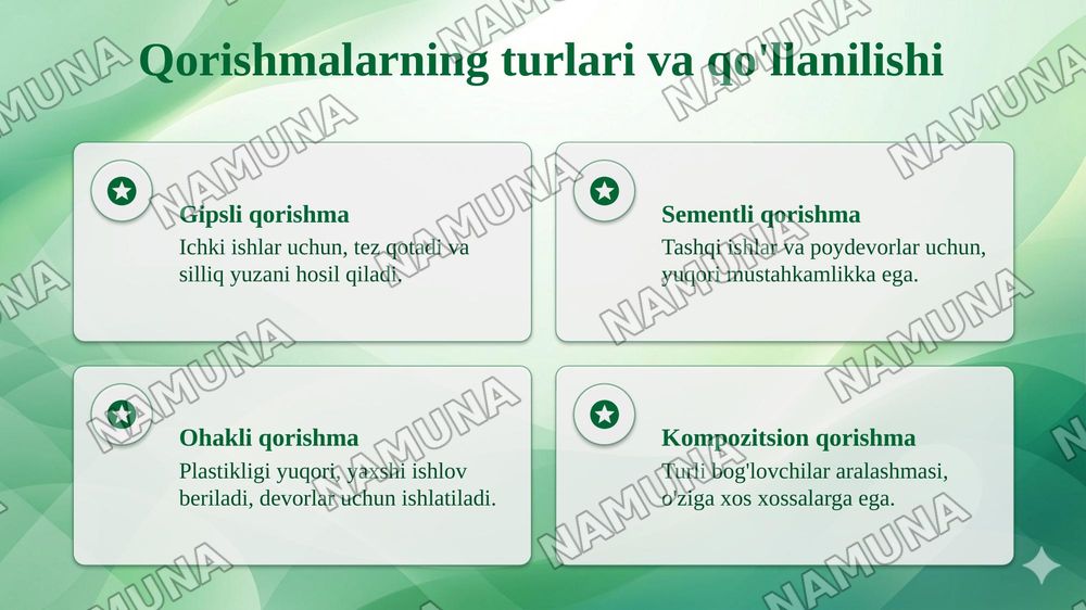 Qurilish qorishmalarining asosiy xossalari. — taqdimot, 8-slayd