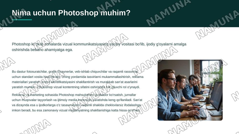 ADOBE PHOTOSHOP DASTURI BILAN UMUMIY TANISHUV — zamonaviy taqdimot, 5-slayd