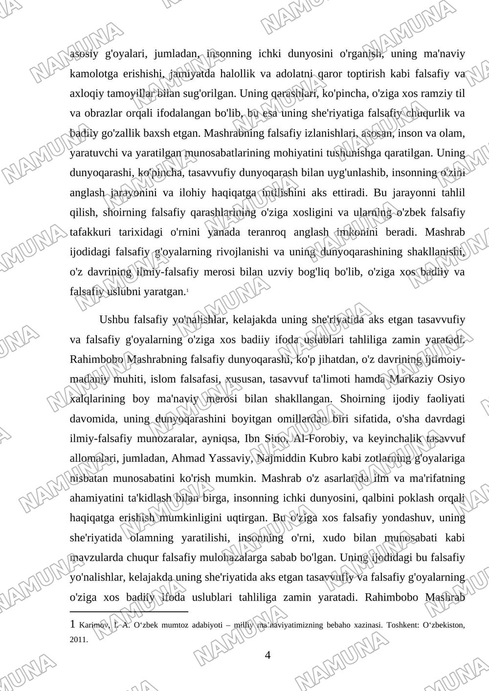 Rahimbobo Mashrab ijodidagi falsafiylikni o‘rganing va uning she’rlarida falsafiy hamda tasavvufiy g‘oyalarning badiiy ifodasini tahlili aks etgan taqdimot tayyorlang — mustaqil ish, 4-varaq