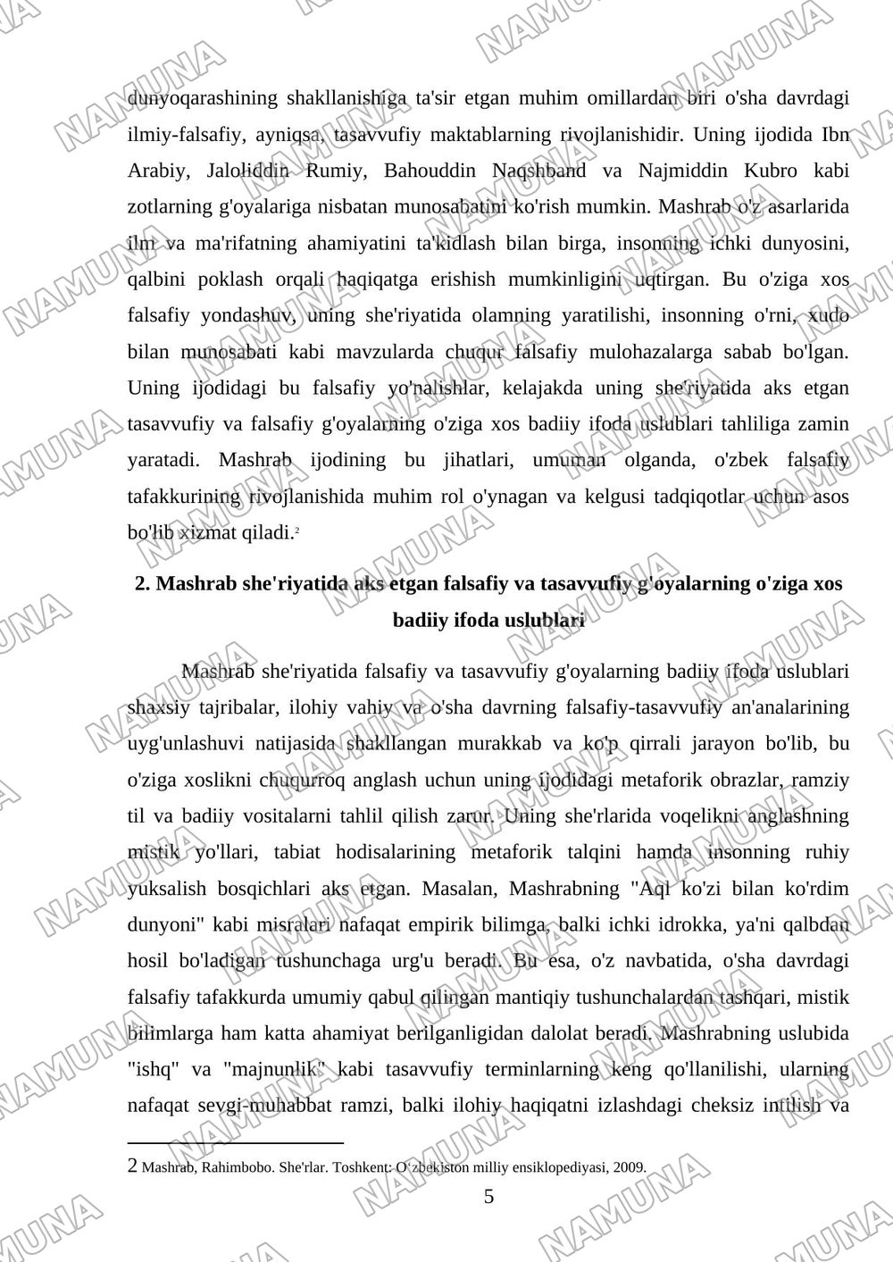 Rahimbobo Mashrab ijodidagi falsafiylikni o‘rganing va uning she’rlarida falsafiy hamda tasavvufiy g‘oyalarning badiiy ifodasini tahlili aks etgan taqdimot tayyorlang — mustaqil ish, 5-varaq