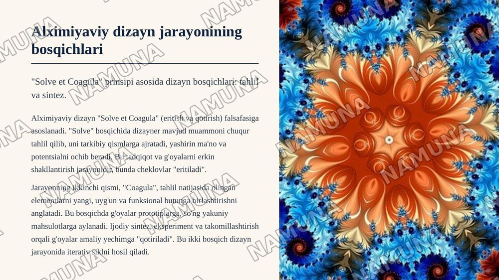 Dizayn metodologiyasida "alximiya" harakati — zamonaviy taqdimot, 5-slayd