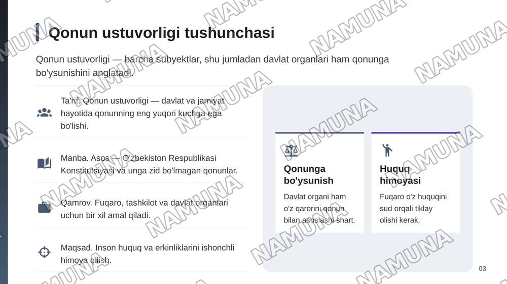 Qonun ustuvorligi ta'minlashning asosiy mezonlari — zamonaviy taqdimot, 4-slayd