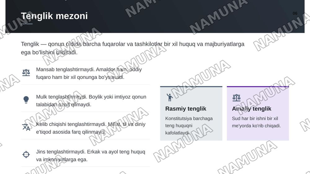 Qonun ustuvorligi ta'minlashning asosiy mezonlari — zamonaviy taqdimot, 7-slayd