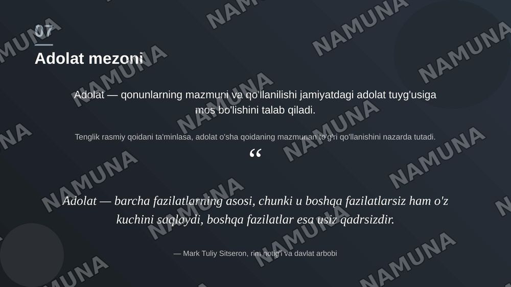 Qonun ustuvorligi ta'minlashning asosiy mezonlari — zamonaviy taqdimot, 8-slayd