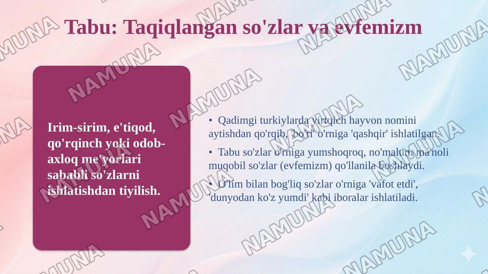 Leksikologiya — taqdimot, 8-slayd