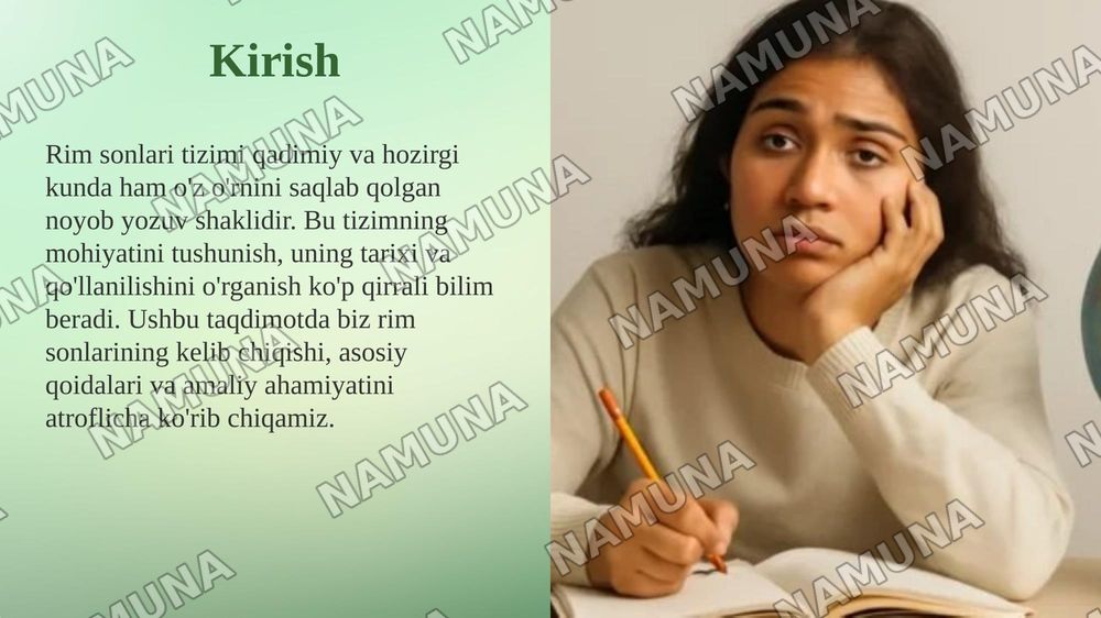 Rim sonlari — taqdimot, 3-slayd