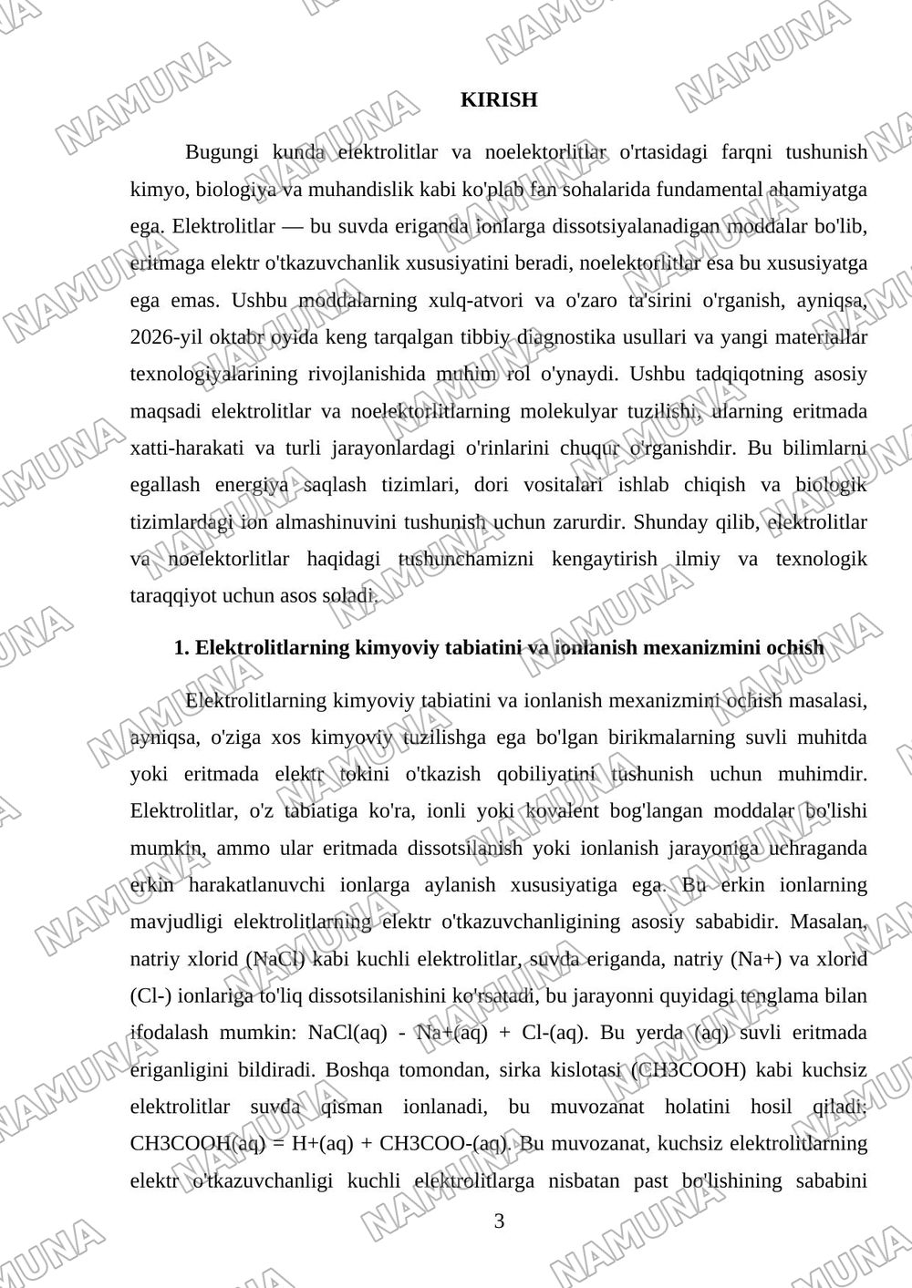 Di elektrolitlar va eliktrolitlar — mustaqil ish, 3-varaq