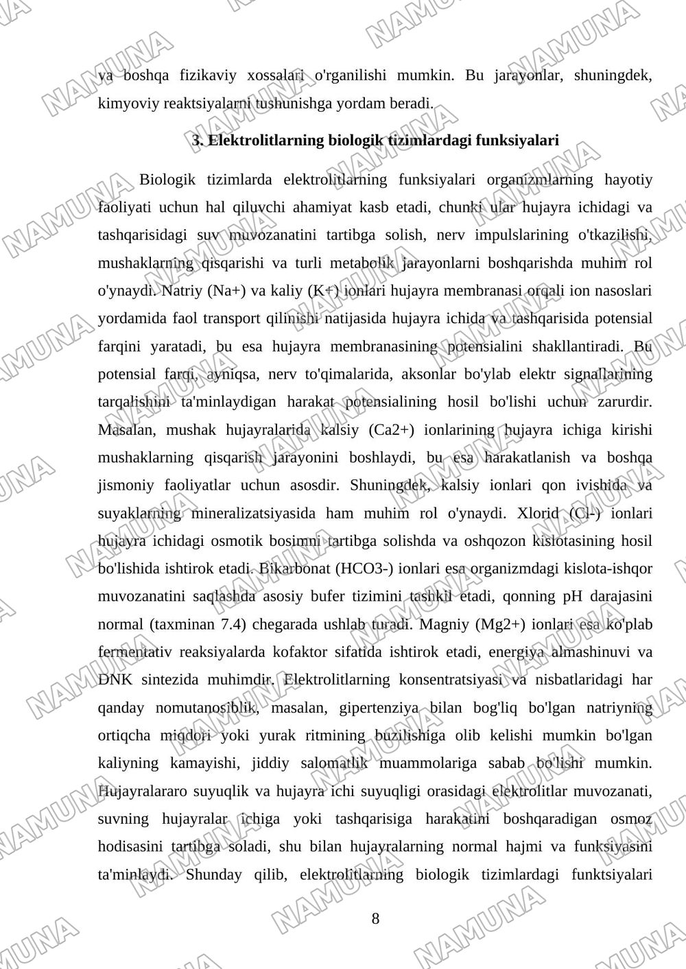Di elektrolitlar va eliktrolitlar — mustaqil ish, 8-varaq