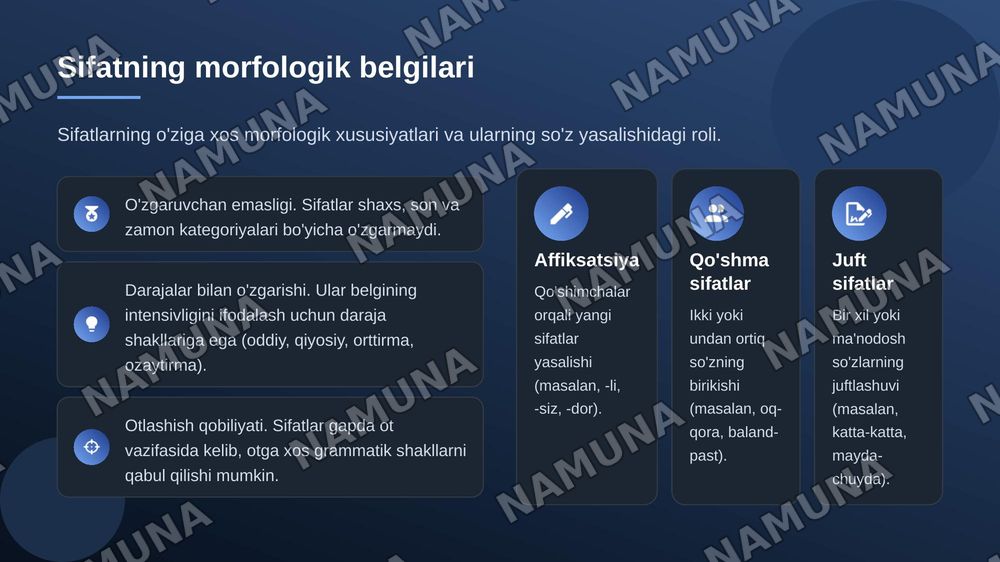 Sifat so'z turkumi va sifat darajalari — zamonaviy taqdimot, 4-slayd