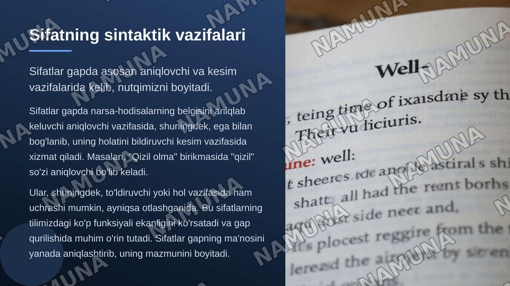 Sifat so'z turkumi va sifat darajalari — zamonaviy taqdimot, 5-slayd