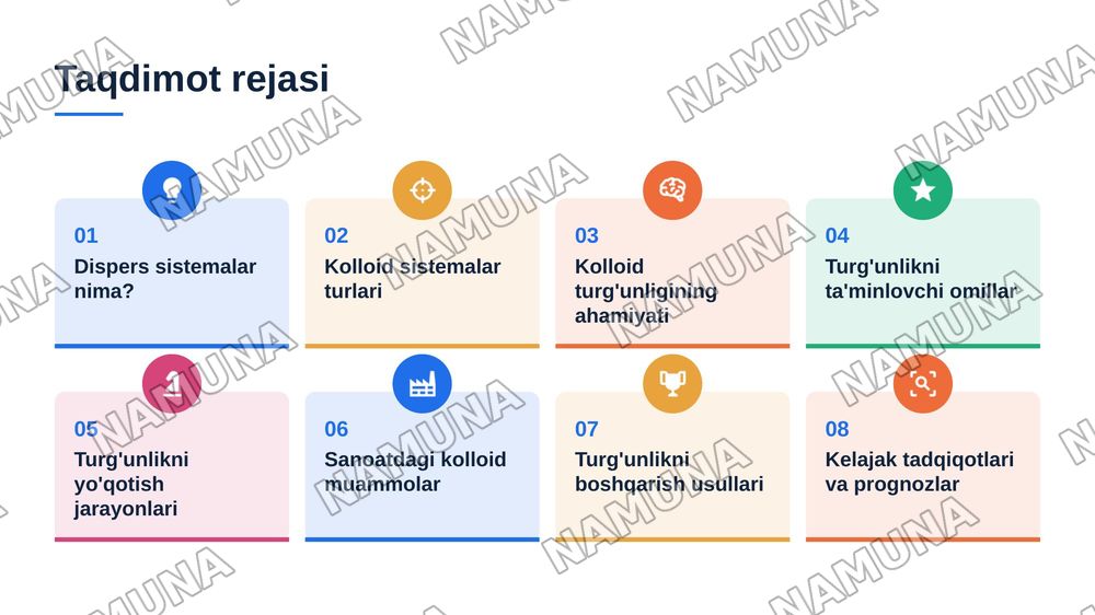 Dispers sistemalar. Kolloid sistemalarning turg'unligi. — zamonaviy taqdimot, 2-slayd