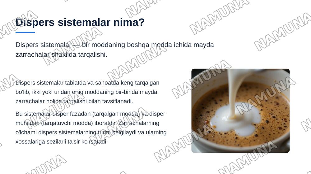 Dispers sistemalar. Kolloid sistemalarning turg'unligi. — zamonaviy taqdimot, 3-slayd