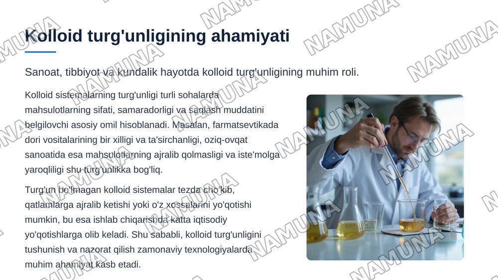 Dispers sistemalar. Kolloid sistemalarning turg'unligi. — zamonaviy taqdimot, 5-slayd