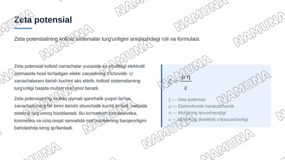 Dispers sistemalar. Kolloid sistemalarning turg'unligi. — zamonaviy taqdimot, 7-slayd