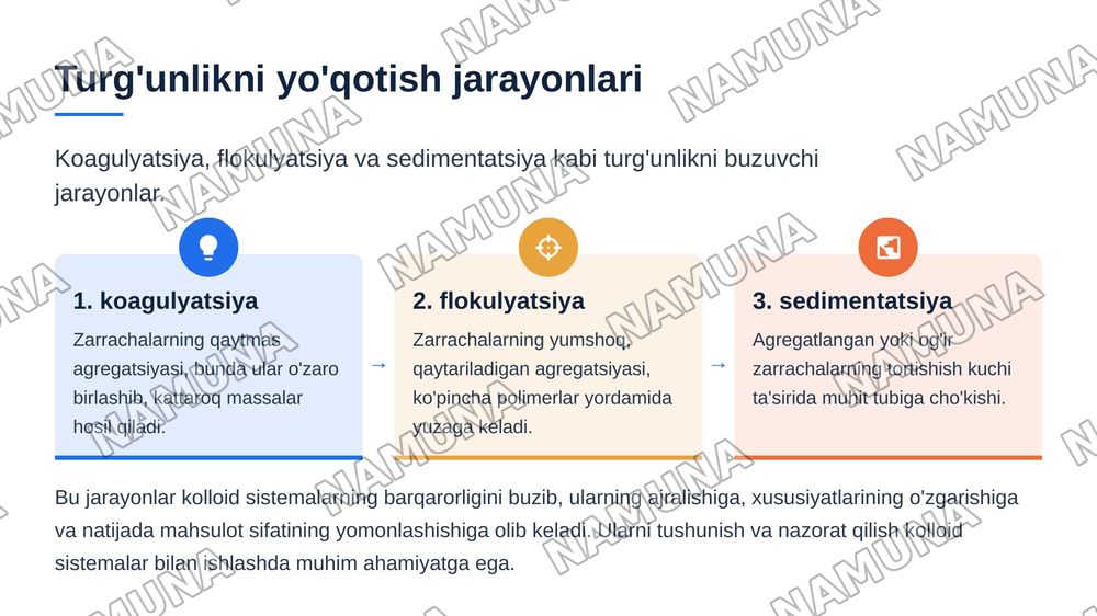 Dispers sistemalar. Kolloid sistemalarning turg'unligi. — zamonaviy taqdimot, 8-slayd