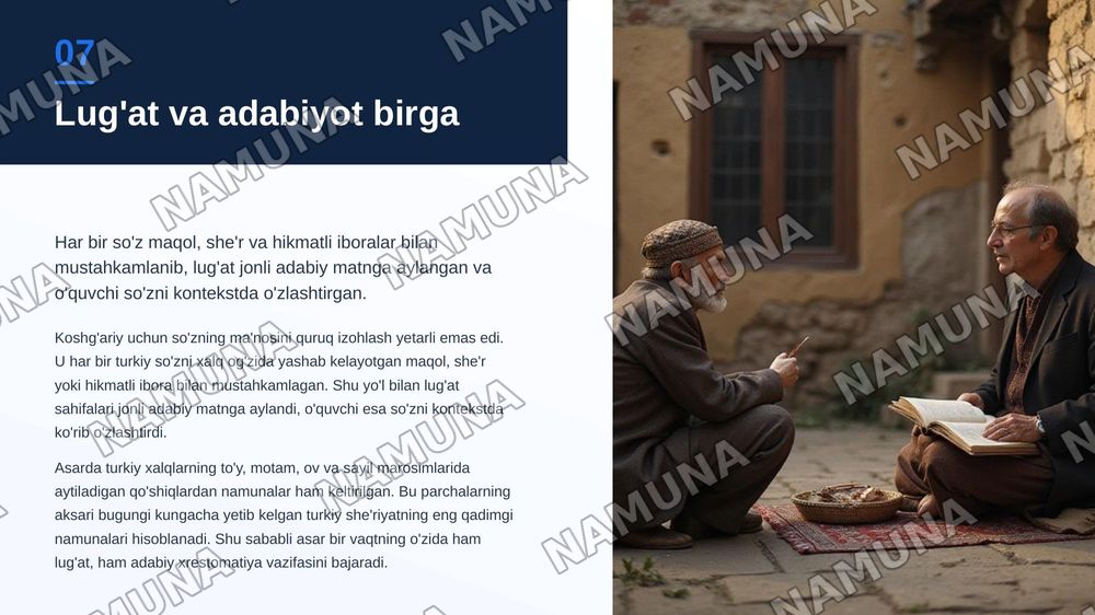 Mahmud Koshgariy "devonu lugat turk" — zamonaviy taqdimot, 8-slayd