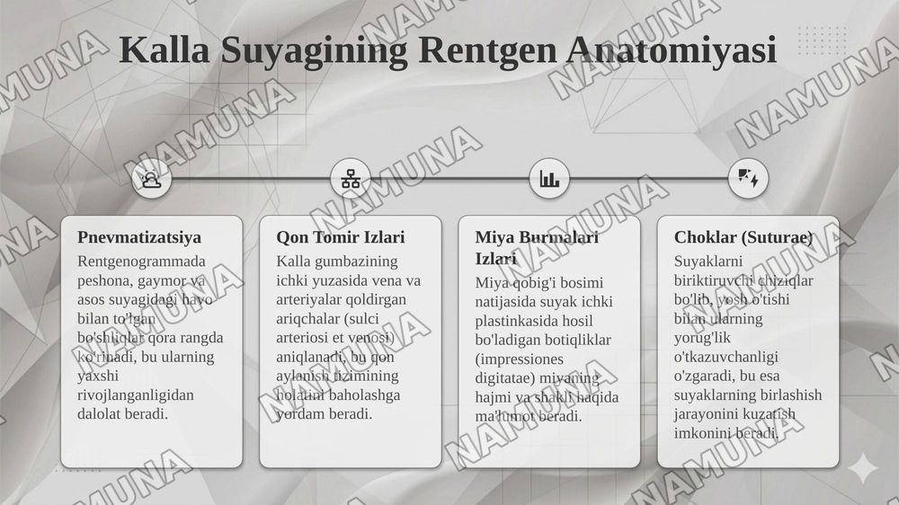 Kalla suyagining rentgen anatomiyasi kalla suyagining yosh va jinsiy tafovutlari — taqdimot, 4-slayd