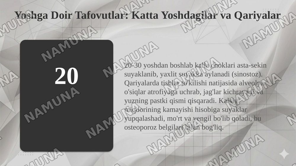 Kalla suyagining rentgen anatomiyasi kalla suyagining yosh va jinsiy tafovutlari — taqdimot, 6-slayd
