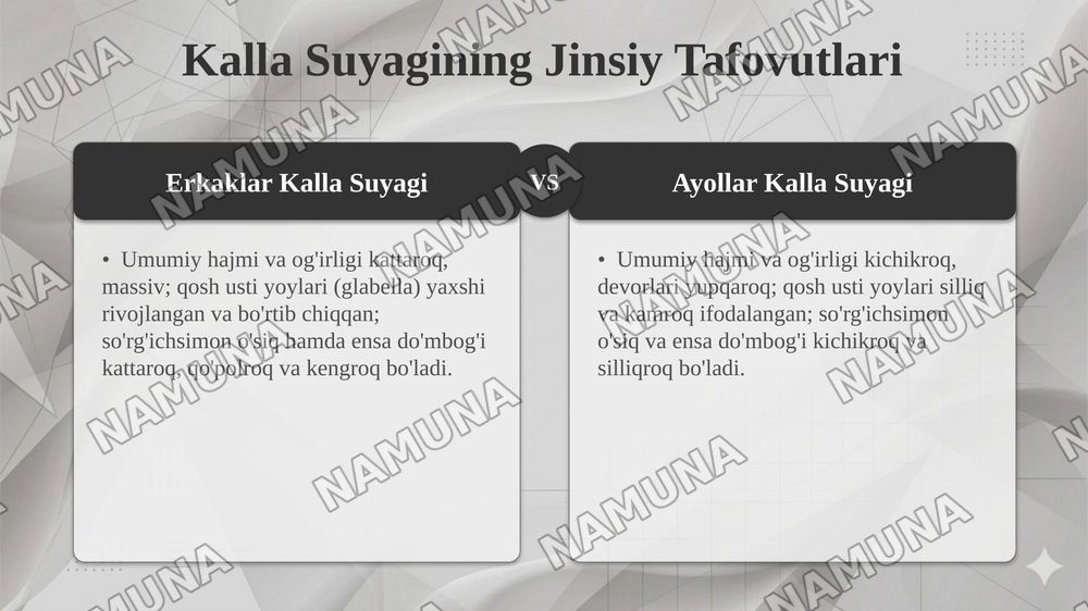Kalla suyagining rentgen anatomiyasi kalla suyagining yosh va jinsiy tafovutlari — taqdimot, 7-slayd