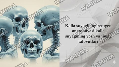 Kalla suyagining rentgen anatomiyasi kalla suyagining yosh va jinsiy tafovutlari — taqdimot