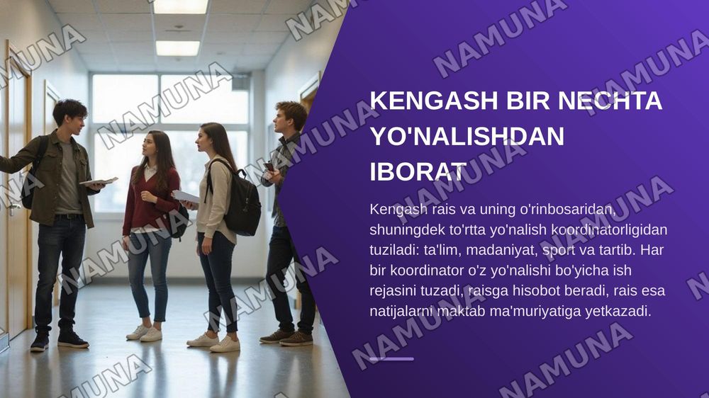 Umumiy orta talim Maktablarida  O'quvchilar kengashi  tuzilmasidagi Talim kordinatorligi maqsad va vazifalari — zamonaviy taqdimot, 4-slayd