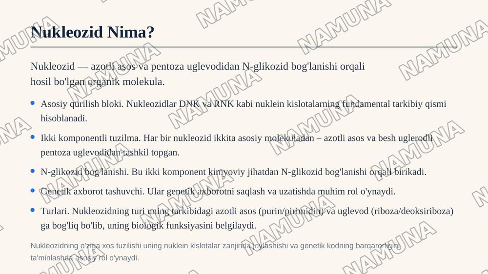 Nukleozid va nukleotidlarning tuzilishi — zamonaviy taqdimot, 4-slayd