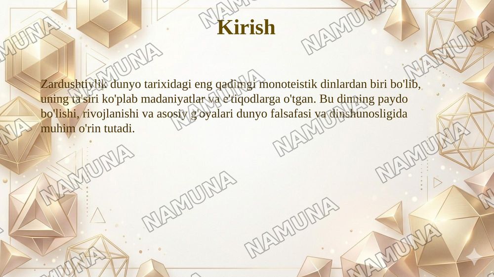 Zarduahtiyli dini kelib choqish tarixi — taqdimot, 3-slayd