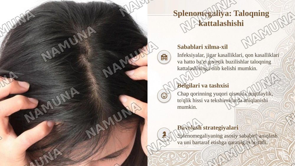 Leykozlar. Limfadenitlar. Splenomegaliya. Taloqning tug’ma anomaliyalari va o’smalari. Timusning rivojlanish buzilishlari. Timus o’smasi. — taqdimot, 6-slayd