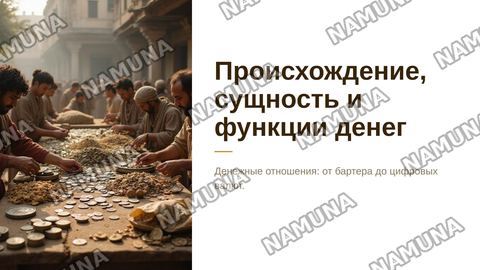 Происхождение (возникновение), сущность и функции денег — zamonaviy taqdimot