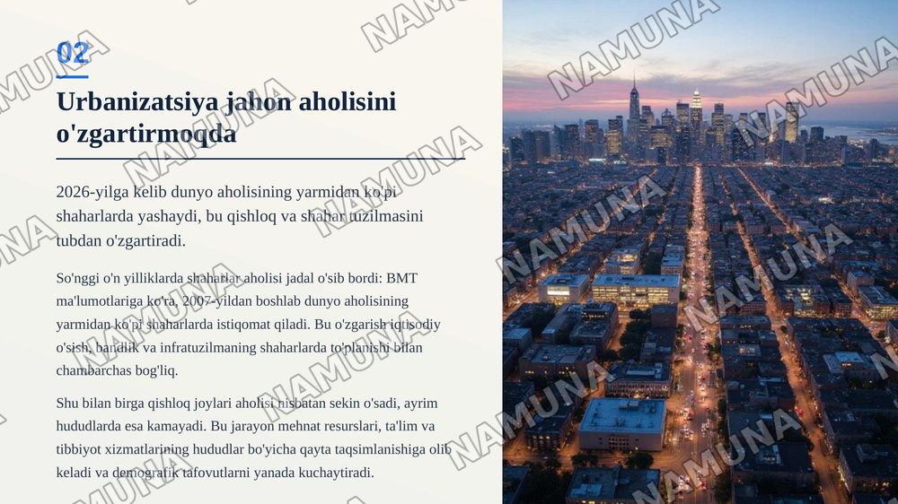 Qishloq aholisi va shahar aholisi o'rtasidagi demografik tafovutlar — zamonaviy taqdimot, 3-slayd