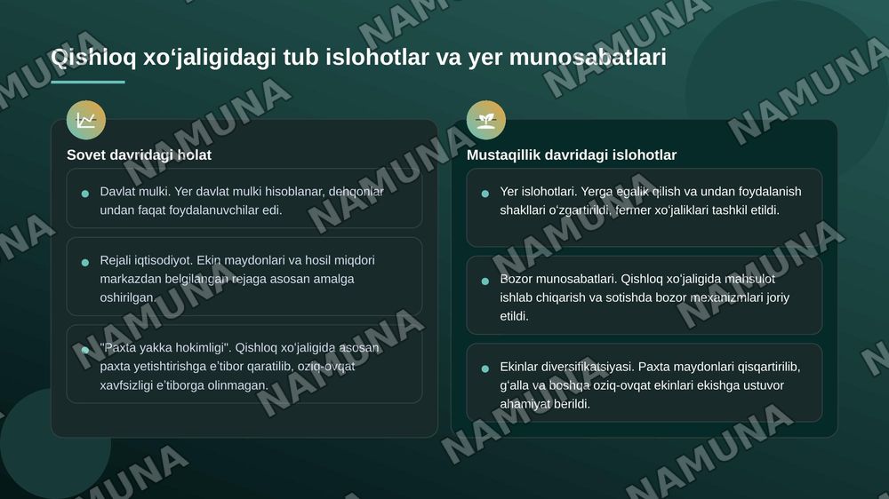 Mustaqillikka erishish yo'lida O'zbekistonda ijtimoiy iqtisodiy jarayonlari — zamonaviy taqdimot, 6-slayd