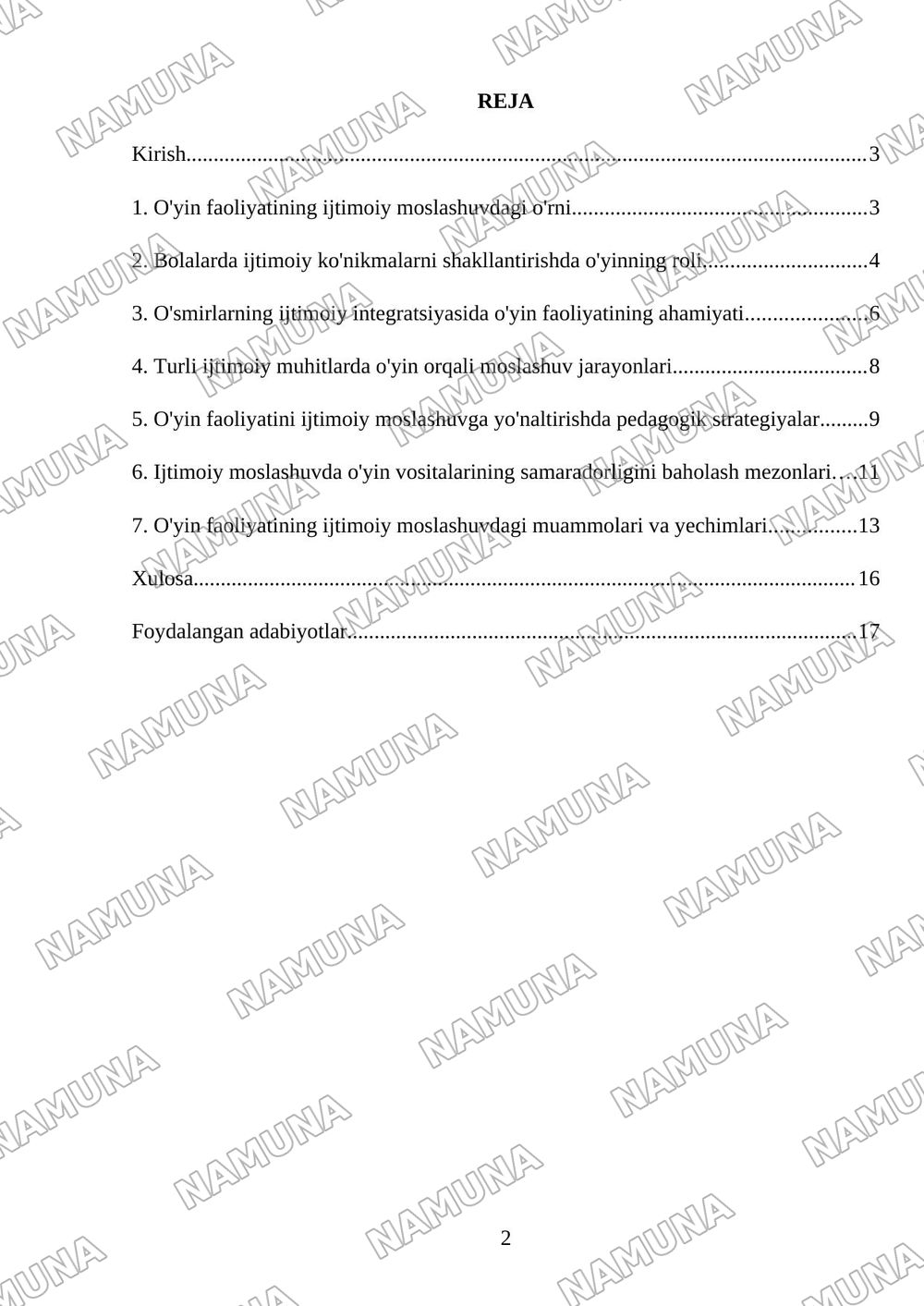 Ijtimoiy moslashuvda oyin faoliyatining roli — referat, 2-varaq