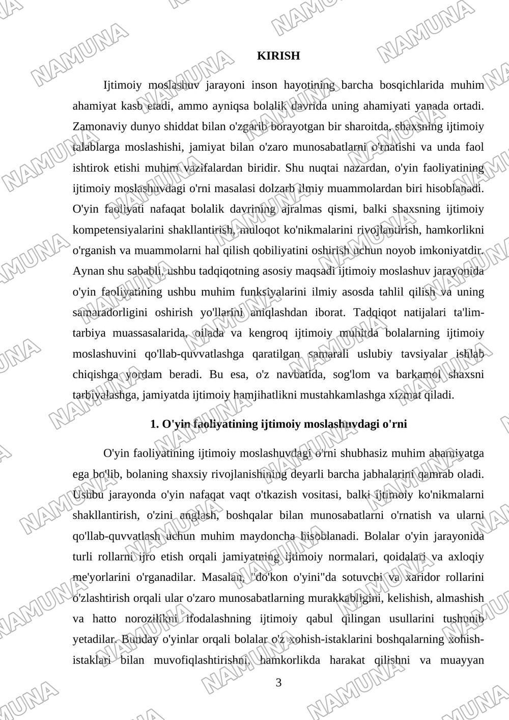 Ijtimoiy moslashuvda oyin faoliyatining roli — referat, 3-varaq
