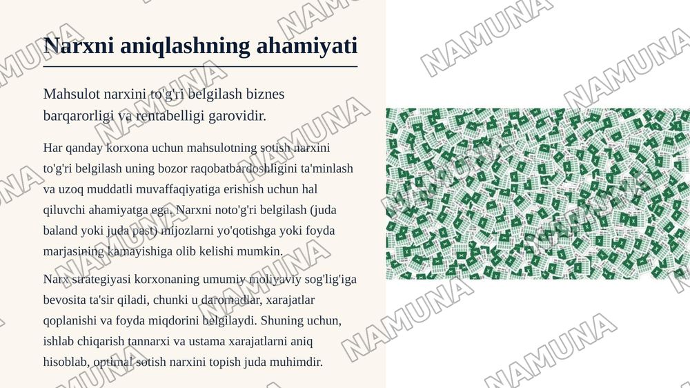 Microsoft Excel yordamida mahsulot tannarxi, ustama xarajatlar va sotish narxini hisoblashning iqtisodiy modelini ishlab chiqish — zamonaviy taqdimot, 3-slayd