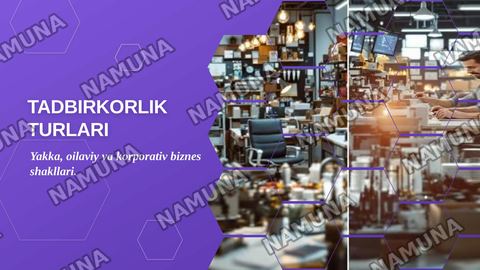 Tadbirkorlik turlari yakka tartibdagi oilaviy va korporativ tadbirkorlik — zamonaviy taqdimot