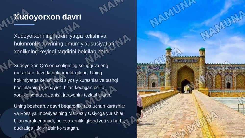 Xudoyorxon xonligi davri mamlakat iqtisofiyoti va mamlakat olib borgan urushlar — zamonaviy taqdimot, 3-slayd