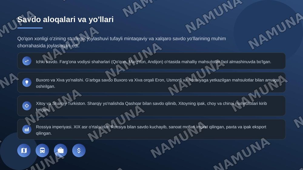 Xudoyorxon xonligi davri mamlakat iqtisofiyoti va mamlakat olib borgan urushlar — zamonaviy taqdimot, 5-slayd