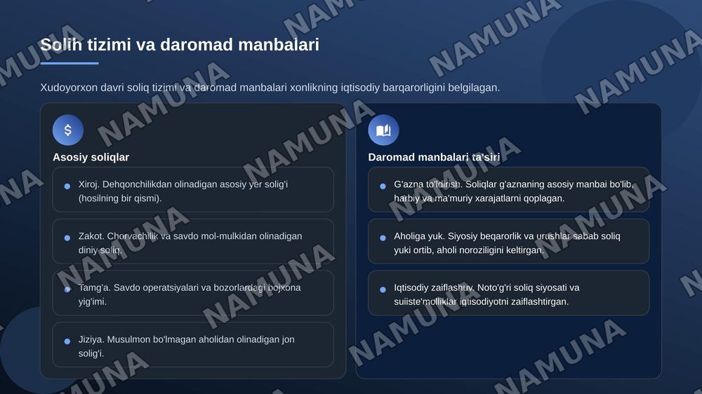 Xudoyorxon xonligi davri mamlakat iqtisofiyoti va mamlakat olib borgan urushlar — zamonaviy taqdimot, 6-slayd