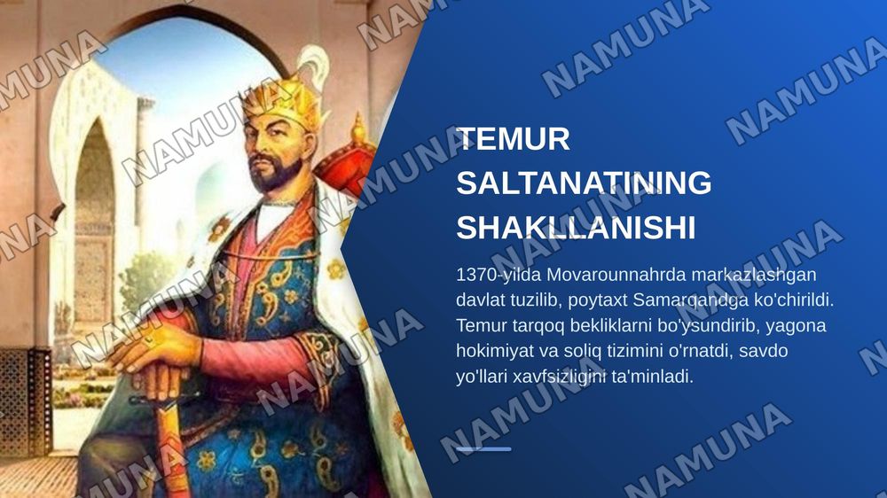 Amir-Temur buyuk davlat arbobi. — zamonaviy taqdimot, 3-slayd