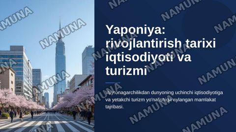Yaponiya: rivojlantirish tarixi iqtisodiyoti va turizmi — zamonaviy taqdimot