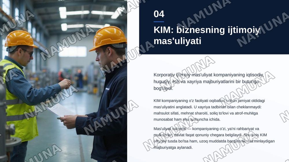Biznes etikasida yetakchilik tamoyillari va korporativ ijtimoiy ma'suliyat — zamonaviy taqdimot, 5-slayd