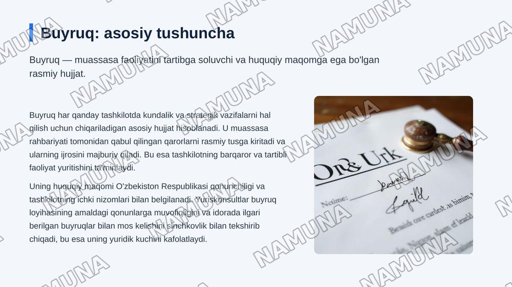 Buyruq va buyruqdan kochirma — zamonaviy taqdimot, 4-slayd
