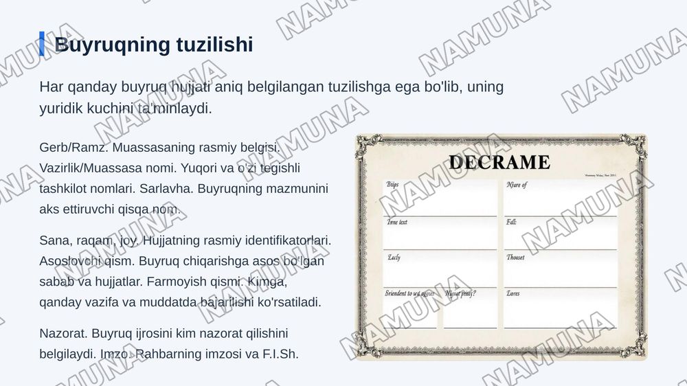 Buyruq va buyruqdan kochirma — zamonaviy taqdimot, 8-slayd