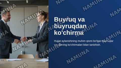 Buyruq va buyruqdan kochirma — zamonaviy taqdimot