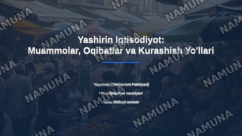 Yashirin iqtisodiyot — zamonaviy taqdimot