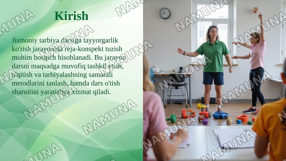 Jismoniy tarbiya darsi reja bayonnomasini tuzish metodikasi — taqdimot, 3-slayd