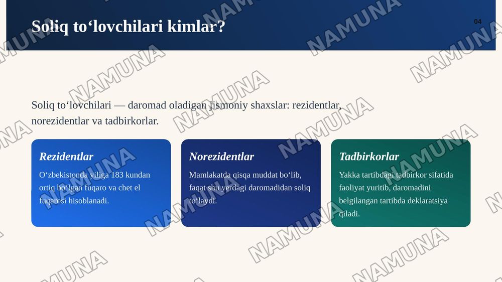 Jismoniy shaxslarda olinadigan daromad soligʻi — zamonaviy taqdimot, 5-slayd