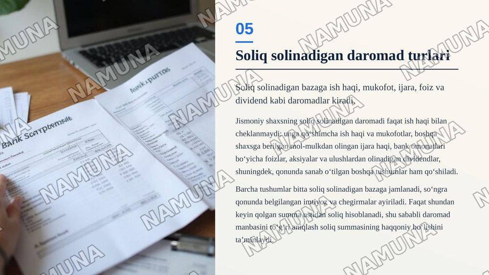 Jismoniy shaxslarda olinadigan daromad soligʻi — zamonaviy taqdimot, 6-slayd